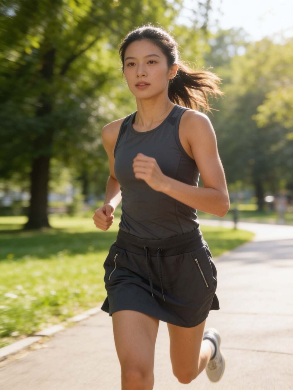 Athleta Trekkie Mid Rise Skort Black Size 8